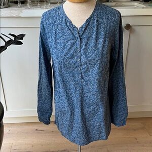 Liberty Arts of London Blue Fine Floral Women's Long Sleeve Top